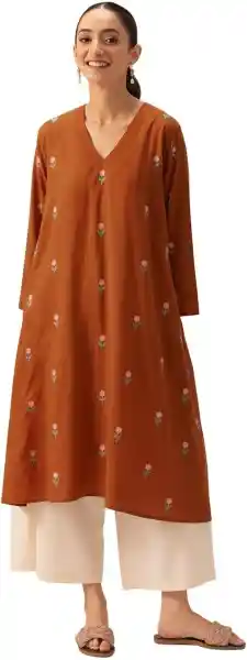 ANNI DESIGNER Women's Rayon Viscose A-Line Printed Co-Ord Set with Palazzo